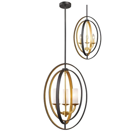 Z-Lite Ashling 3 Light Pendant, Bronze Gold & Matte Opal 6004-3S-BZGD